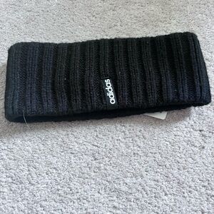 Adidas Black Ribbed Headband